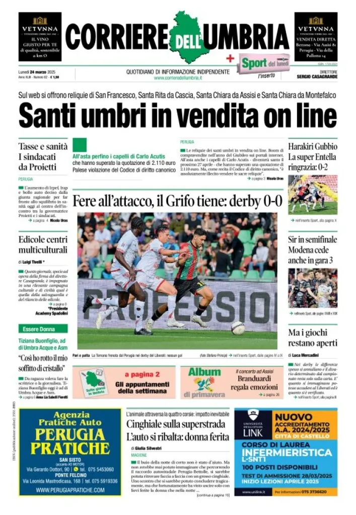 Prima-pagina-corriere umbria-del-2025-03-24